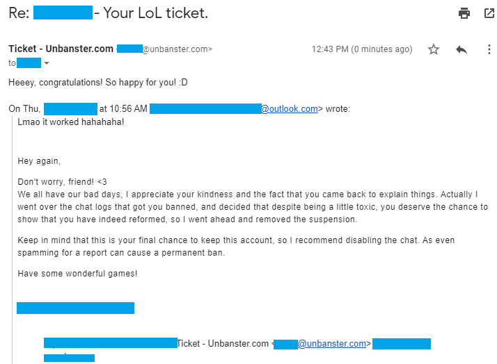 Account Unbanned from League of Legends