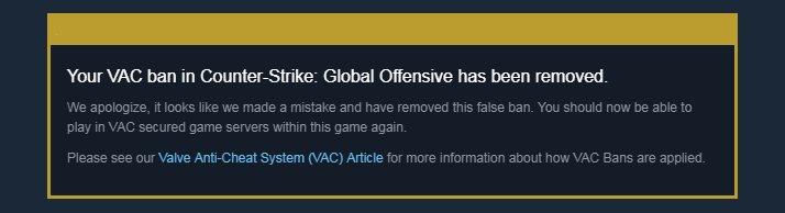 CS Ban Removed