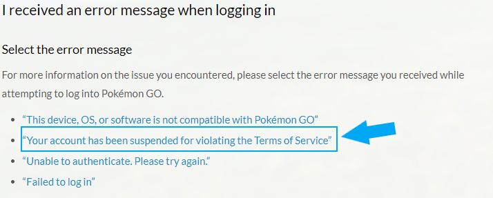 Banned from Pokemon Go
