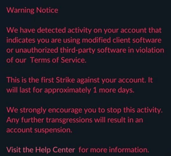 Pokemon Go Warning First Strike