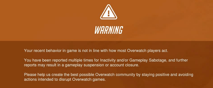 Overwatch report warning