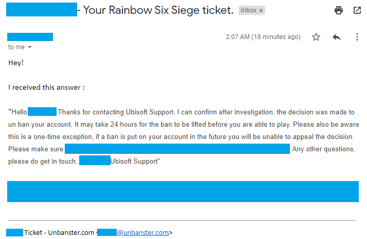 Rainbow Six Siege Ban Removed