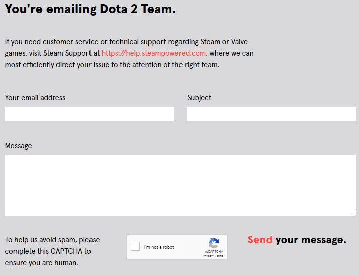 Dota 2 Ban Appeal Form