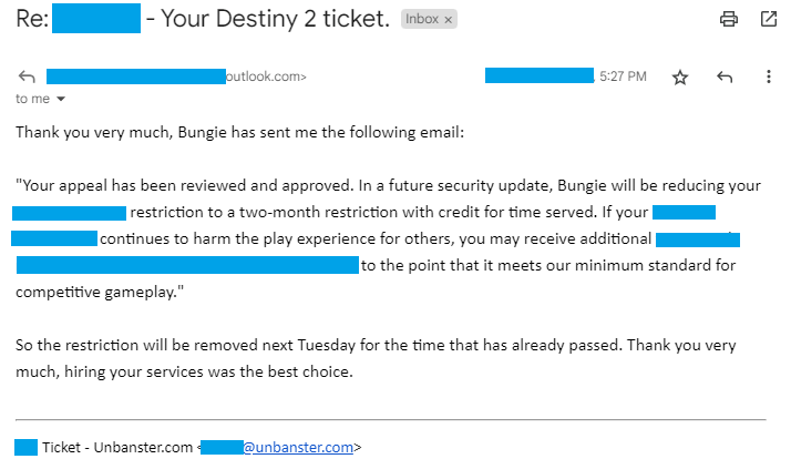 Account Security Unban Recovery Period