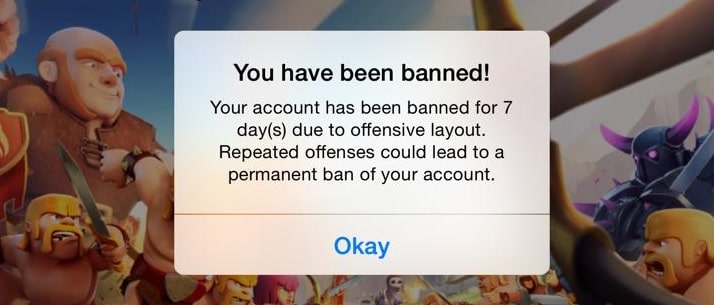 Clash of Clans Banned Account
