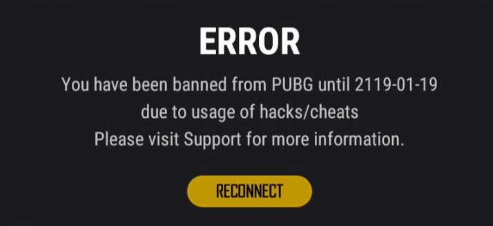 Permanently banned PUBG account