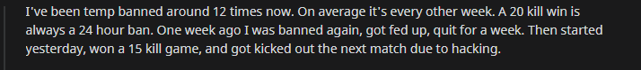 PUBG ban for high kill streak