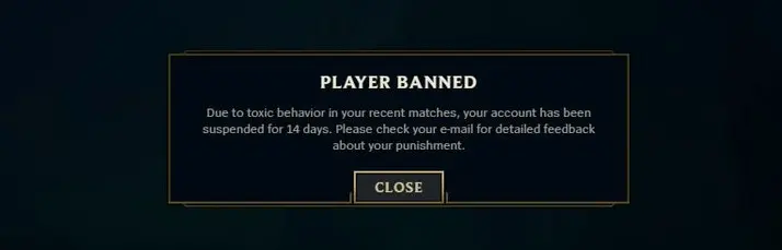 LoL Toxicity Banned Account