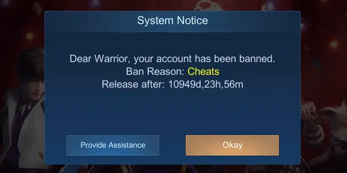 Mobile Legends Banned Account