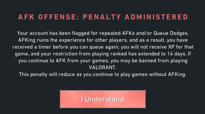 AFK Punishments in Valorant