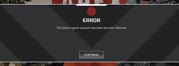 аккаунт забанен сообщение при входе в apex legends