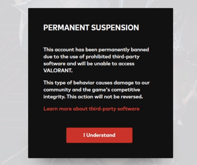Permanently Banned Valorant Account