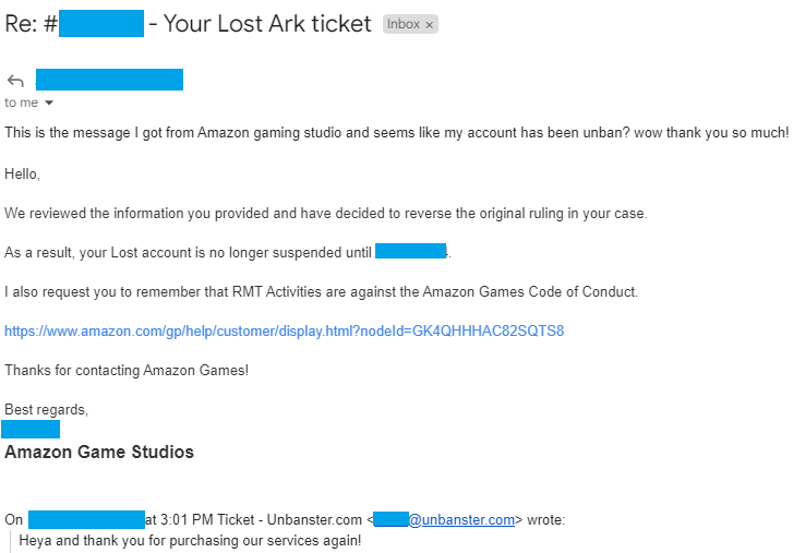 Account Unbanned from Lost Ark