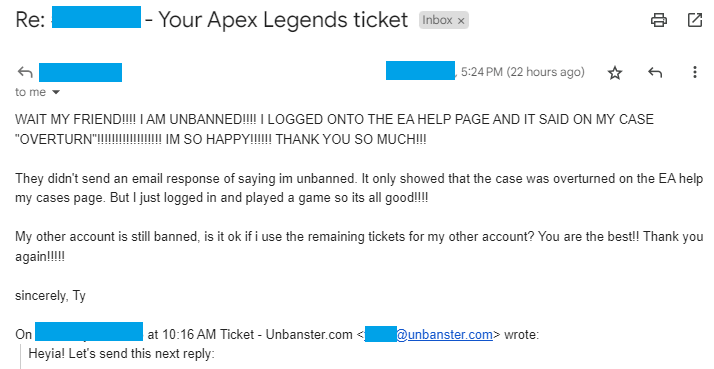 Banned Apex Legends Account Recovered